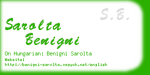 sarolta benigni business card